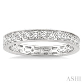 1 Ctw Round Cut Diamond Eternity Wedding Band in 14K White Gold